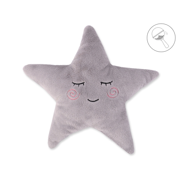 LITTLE STAR Pude med rangle  Grå
