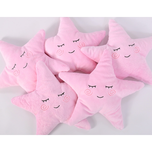 LITTLE STAR Pude med rangle  Lyserød Pink