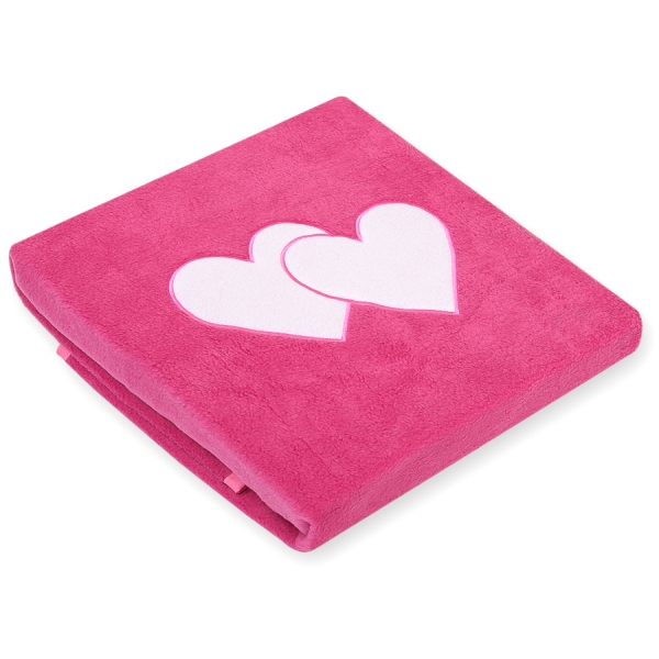 Polar fleecetæppe til baby - Hanging Hearts  Lyserød Pink