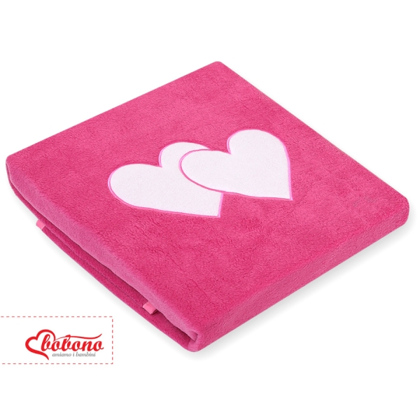 Polar fleecetæppe til baby - Hanging Hearts  Lyserød Pink