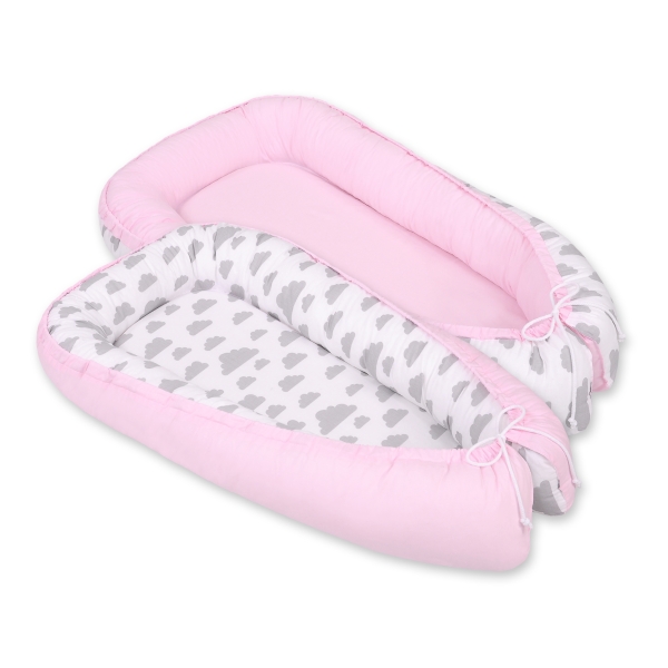 Rede til baby  Lyserød Grå Pink Skyer