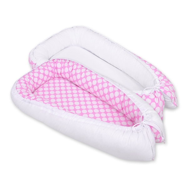 Rede til baby  Lyserød Hvid Pink Polkaprikker