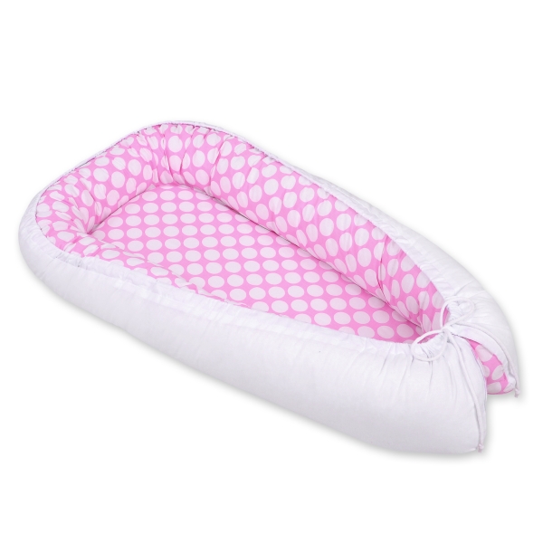 Rede til baby  Lyserød Hvid Pink Polkaprikker