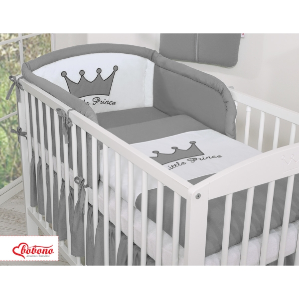 Sæt til babyseng i 2 dele Little Prince/Princess  Antracit