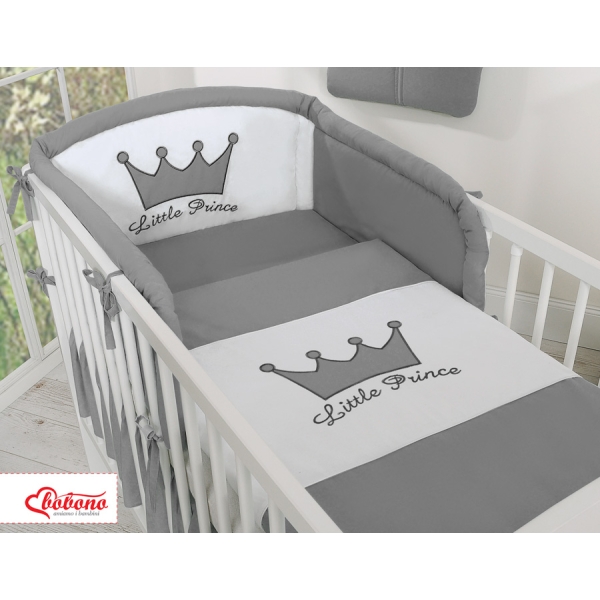 Sæt til babyseng i 2 dele Little Prince/Princess  Antracit