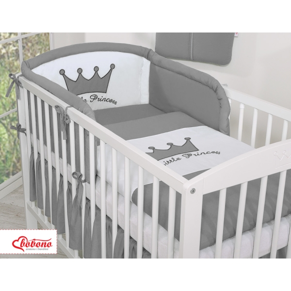 Sæt til babyseng i 2 dele Little Prince/Princess  Antracit