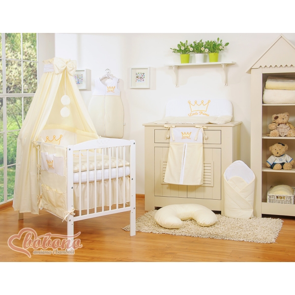 Sæt til babyseng i 7 dele med sengehimmel Little Prince/Princess  Enfelben