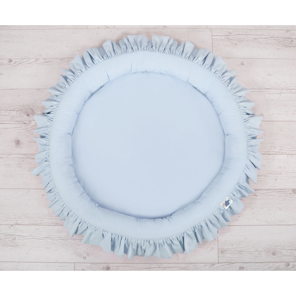 Sengehimmel med Babynest med flæser  Blå