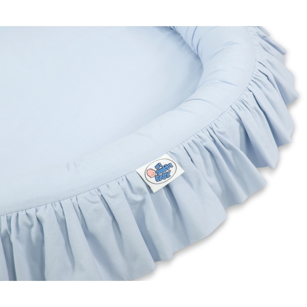 Sengehimmel med Babynest med flæser  Blå