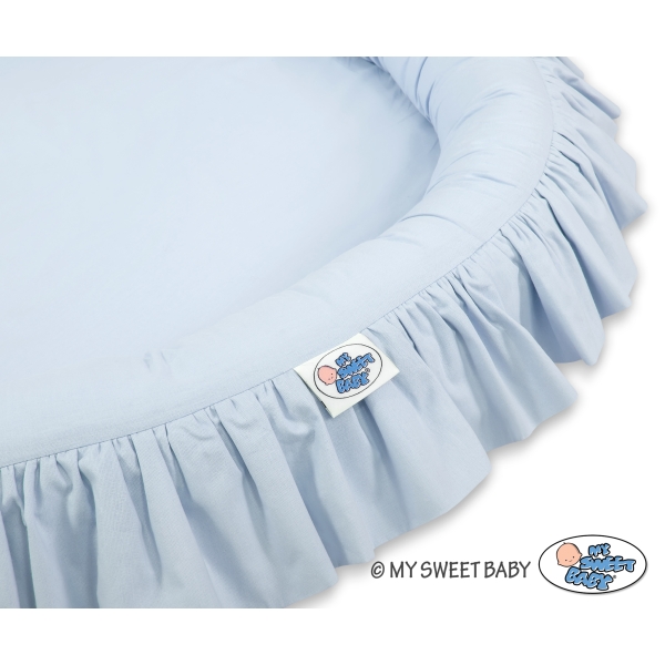 Sengehimmel med Babynest med flæser  Blå