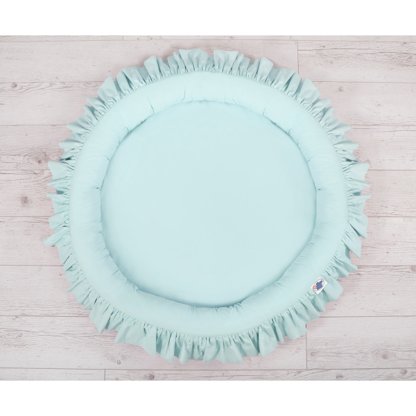 Sengehimmel med Babynest med flæser  Mint Bomuld