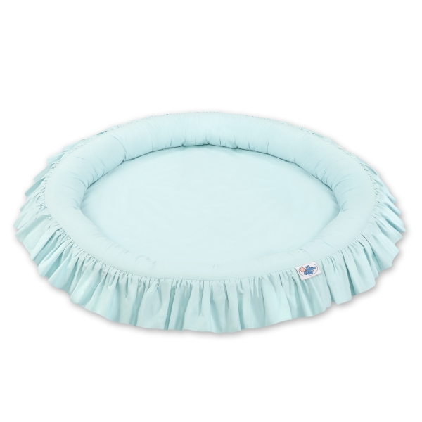 Sengehimmel med Babynest med flæser  Mint Bomuld