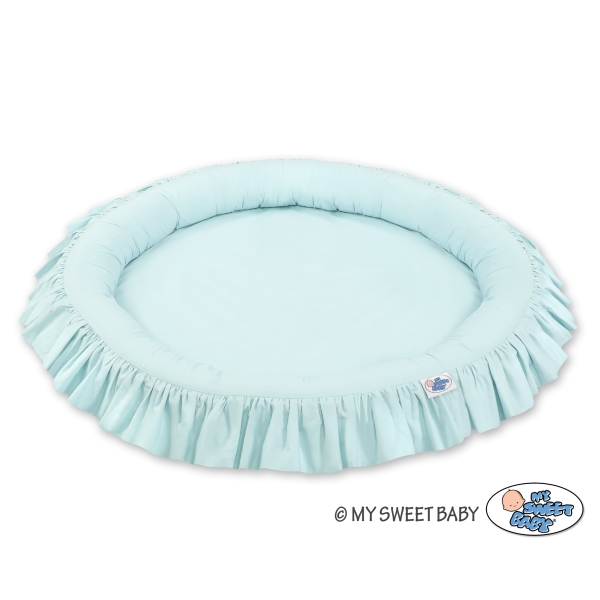 Sengehimmel med Babynest med flæser  Mint Bomuld