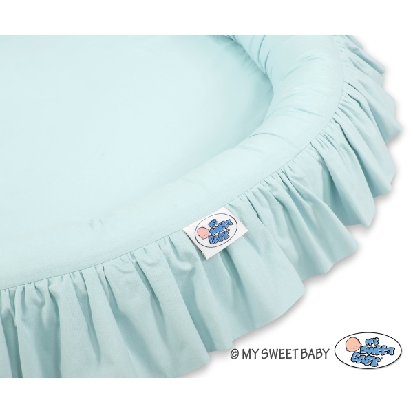 Sengehimmel med Babynest med flæser  Mint Bomuld