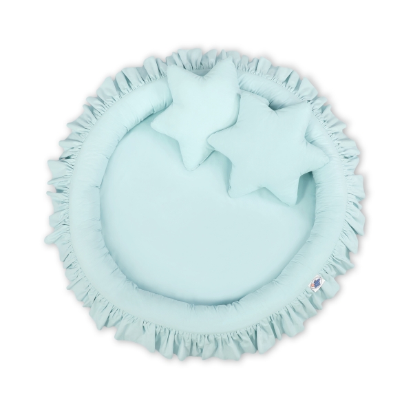 Sengehimmel med legetæppe og puder  Mint