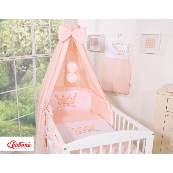 Sengehimmel til babyseng lavet af stof - Little Prince/Princess  Bomuld Pulverrosa