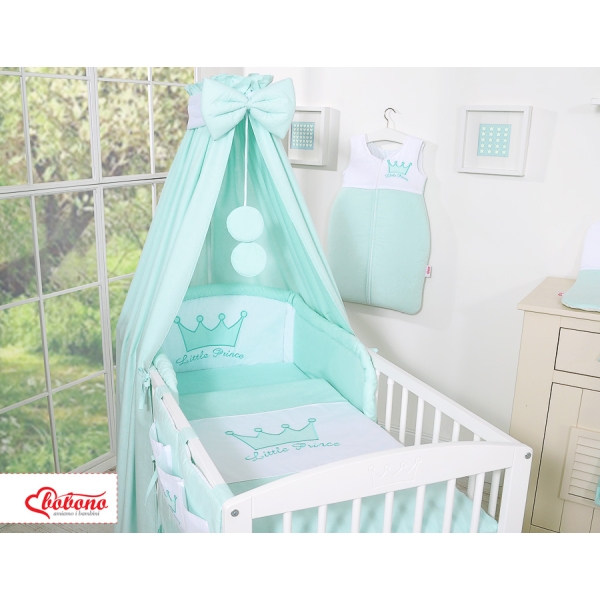 Sengehimmel til babyseng lavet af stof - Little Prince/Princess  Mint Bomuld