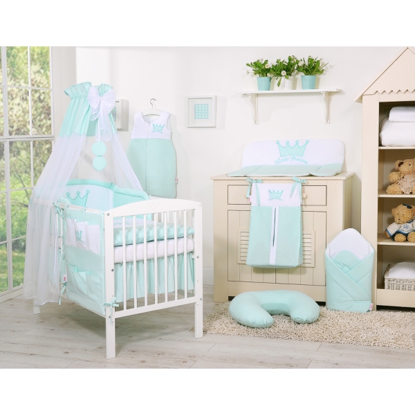 Sengehimmel til babyseng lavet af tyl - Little Prince/Princess  Mint Sifonki