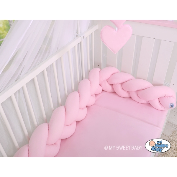 Sengerand flettet til babyseng Snoet  Lyserød Pink