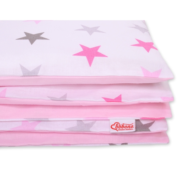 Sengesæt i bomuld 100x135 Mini  Lyserød Grå Pink Stjerner
