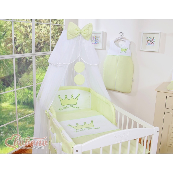 Sengesæt i bomuld til baby - Little Prince/Princess  Grøn