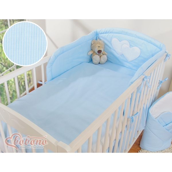 Sengesæt til babyseng  Blå Striber