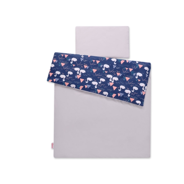 Sengetøj til børnesengen 100x135 Mini  Mørk Blå Svaner