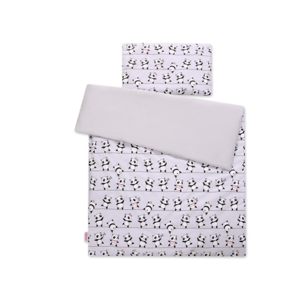Sengetøjssæt i 2 dele 100x135 Mini  Grå Panda