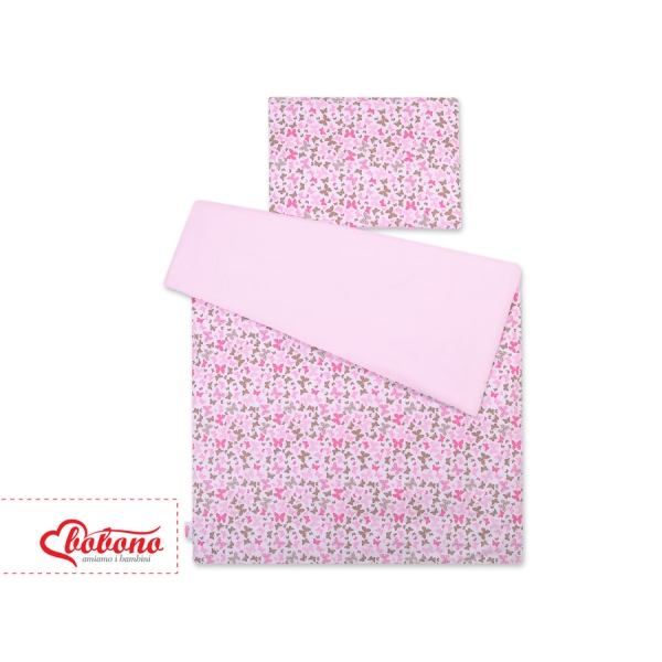 Sengetøjssæt i 2 dele 100x135 Mini  Lyserød Pink Sommerfugle