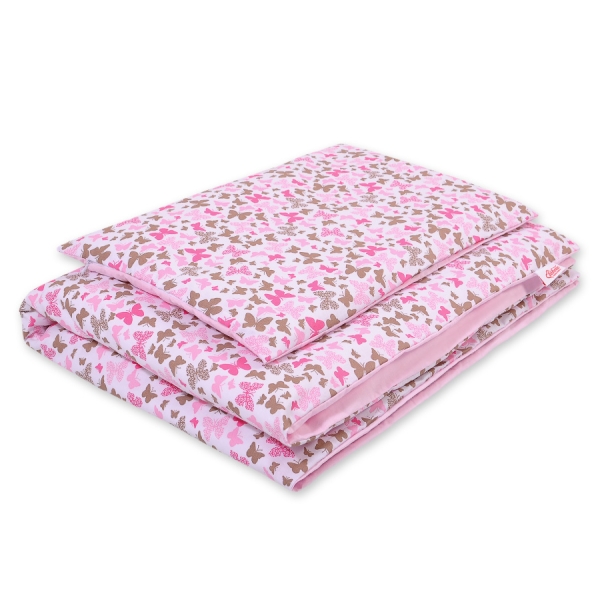Sengetøjssæt i 2 dele 100x135 Mini  Lyserød Pink Sommerfugle