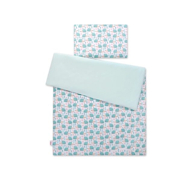Sengetøjssæt i 2 dele 100x135 Mini  Mint Pindsvin