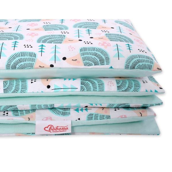 Sengetøjssæt i 2 dele 100x135 Mini  Mint Pindsvin
