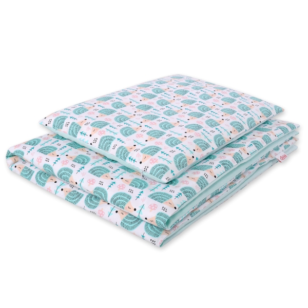 Sengetøjssæt i 2 dele 100x135 Mini  Mint Pindsvin