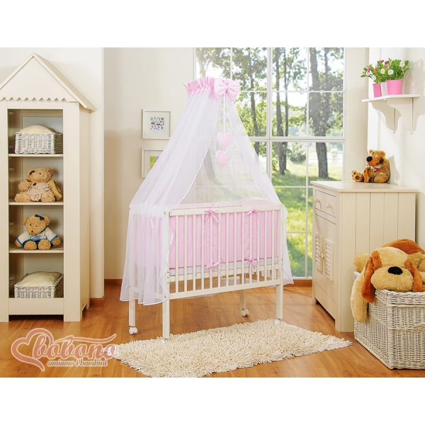 Sideseng med madras og sengetøjssæt Little Prince/Princess  Lyserød Pink