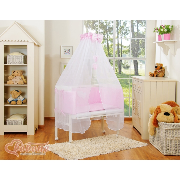 Sideseng med madras og sengetøjssæt Little Prince/Princess  Lyserød Pink