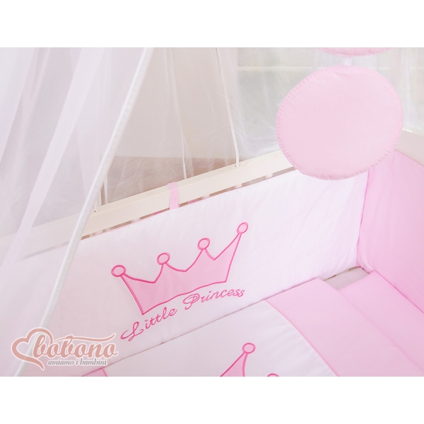 Sideseng med madras og sengetøjssæt Little Prince/Princess  Lyserød Pink