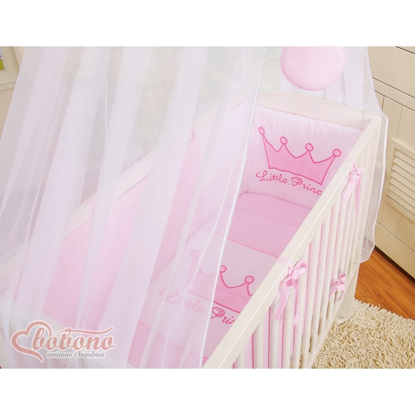 Sideseng med madras og sengetøjssæt Little Prince/Princess  Lyserød Pink