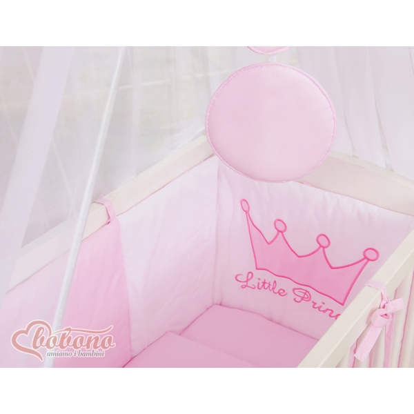 Sideseng med madras og sengetøjssæt Little Prince/Princess  Lyserød Pink