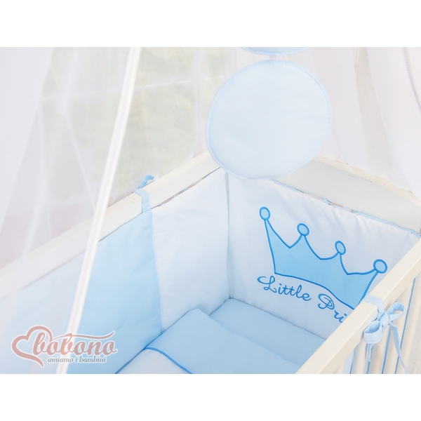 Sideseng til baby med sengesæt Little Prince til  baby dreng Blå