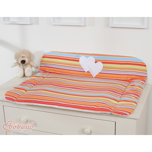 Skiftemåtte til baby  Orange Striber
