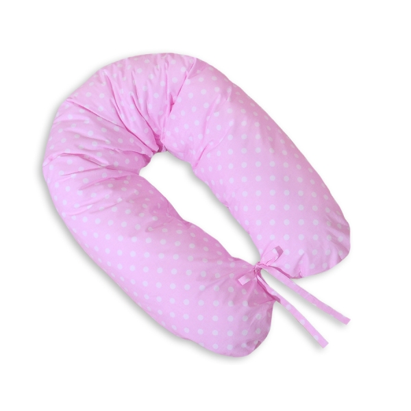 Støttepude i C-form til gravide  Lyserød Pink Polkaprikker