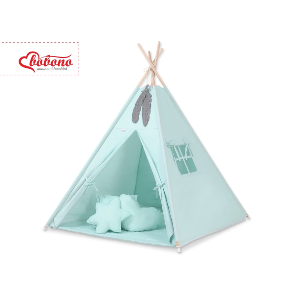 Teltsæt Tipi Telt Børn med legetæppe + puder sæt   Mint