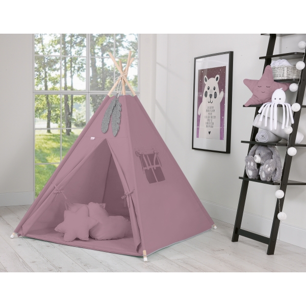 Teltsæt Tipi Telt Børn med legetæppe + puder sæt   Pastel Violet