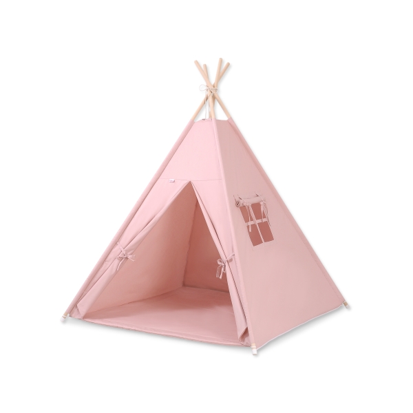 Teltsæt Tipi Telt Børn med legetæppe  Støvet Pink