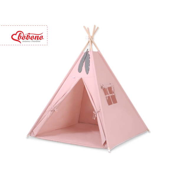 Teltsæt Tipi Telt Børn med legetæppe  Støvet Pink
