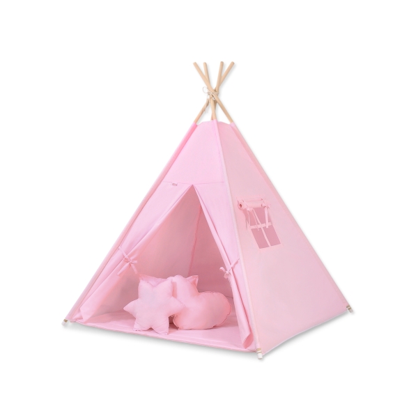Tipi sæt til børn med legetæppe og puder  Lyserød Pink