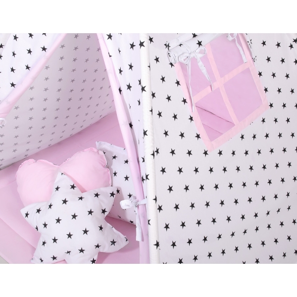 Tipi sæt til børn med legetæppe og puder  Lyserød Pink
