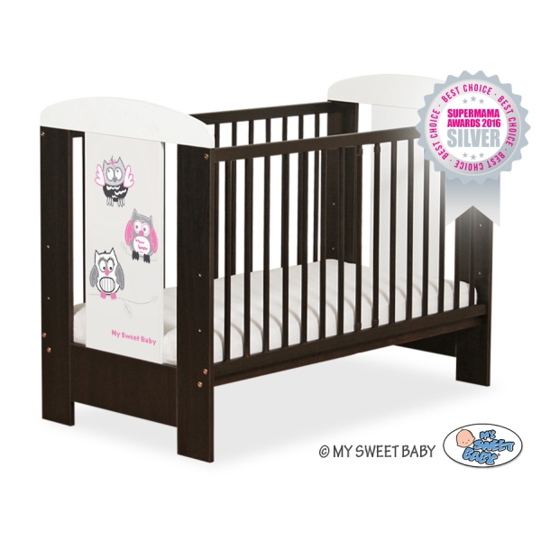 Tremmeseng 120x60cm til baby Munter Ugler    Hvid