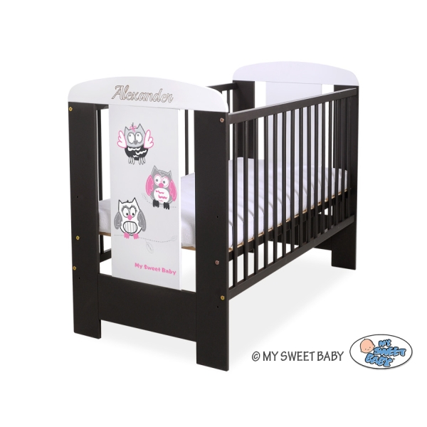 Tremmeseng 120x60cm til baby Munter Ugler    Hvid