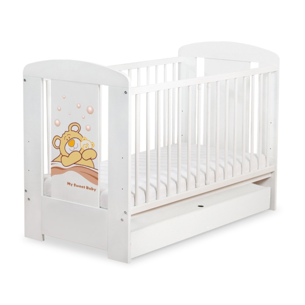 Tremmeseng med Skuffe til baby Bamse Barnaba  STANDARD
